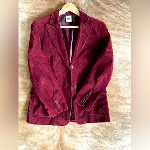 DKNY Vintage Deep Red Velvet Blazer